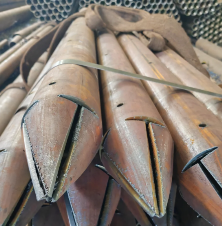 桦甸出尖打孔加工无缝注浆钢花管注浆管厂家